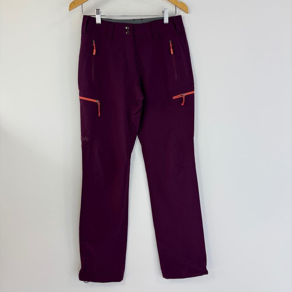 Rab Sawtooth Pants Women Size S Purple Softshell Hiking Climbing QFT-31